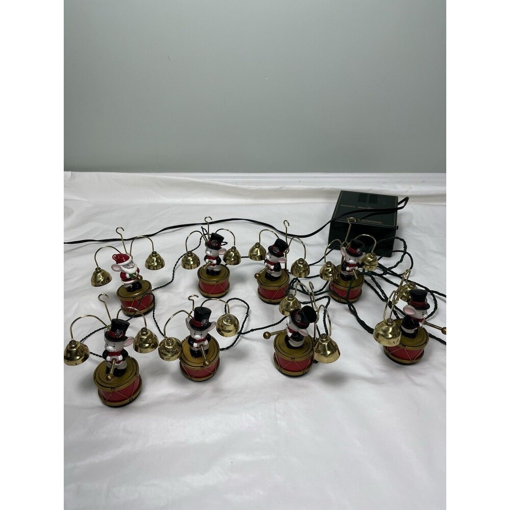 VTG Mr Christmas Santas Marching Band Mice 35 Carols Music Works Flaws Read ASIS